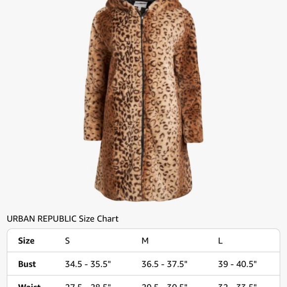 Urban Republic Leopard Print Faux Fur Coat Size M - Picture 3 of 10